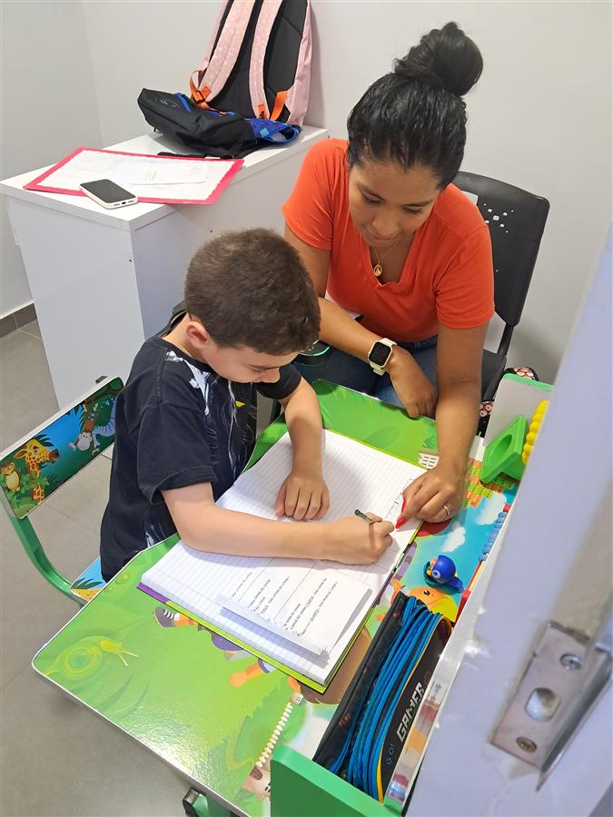 Aula de reforço em grupo